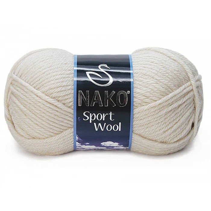 Nako Sport Wool - Cream White (100 g, 120 m)