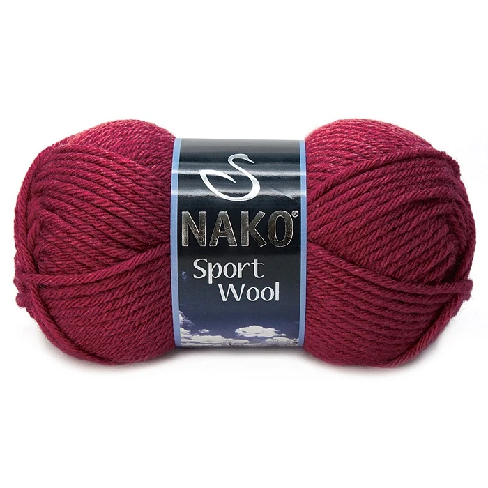 Nako Sport Wool - бордовый (100 г, 120 м)