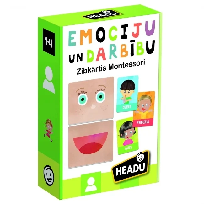 Montessori zibkartītes "Emocijas un darbības"