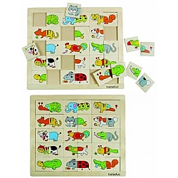 Puzle "Atrodi un savieno dzīvniekus"