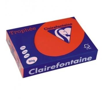 Цветная бумага „Trophee”; кораллово-красная (A4, 160 г/м², 50 л.)