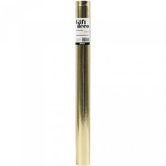 Металлизированная подарочная бумага - золотая (4 м)
