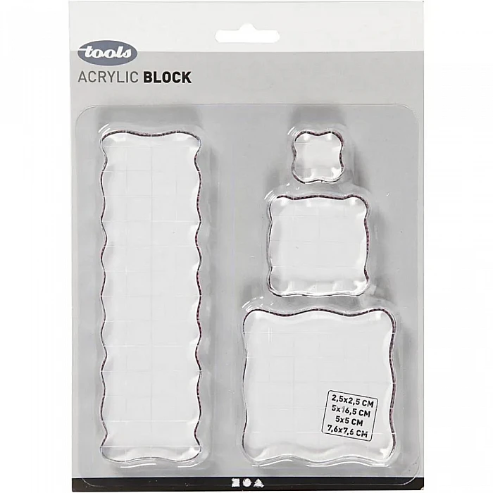 Acrylic Stamp Block - Various Sizes (4 pcs)