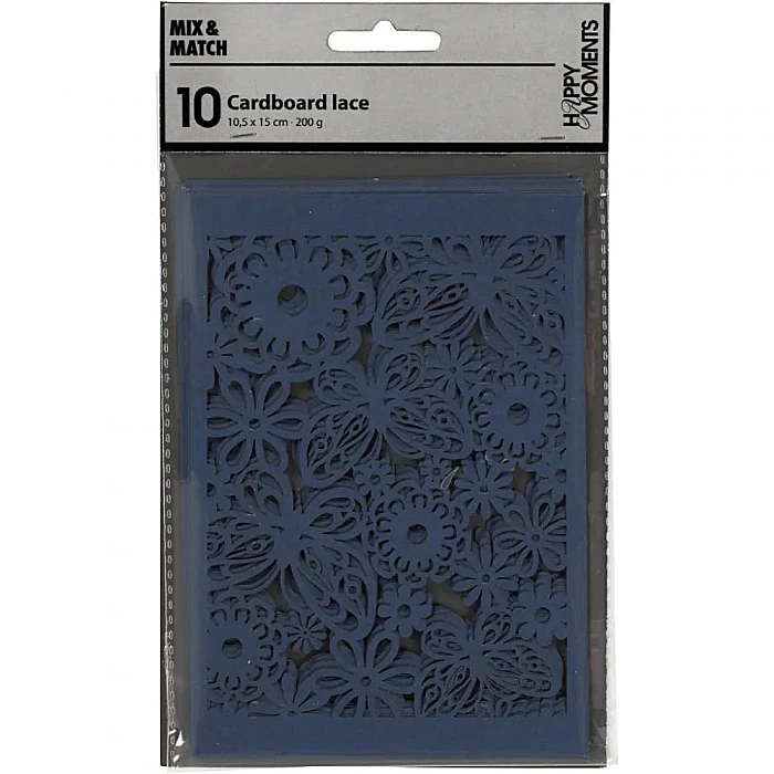 Dark Blue Lace Patterned Cardboard