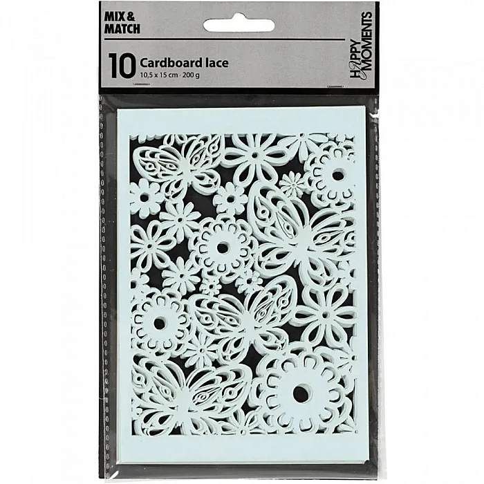 Kartons mežģīnu rakstā - gaiši zils