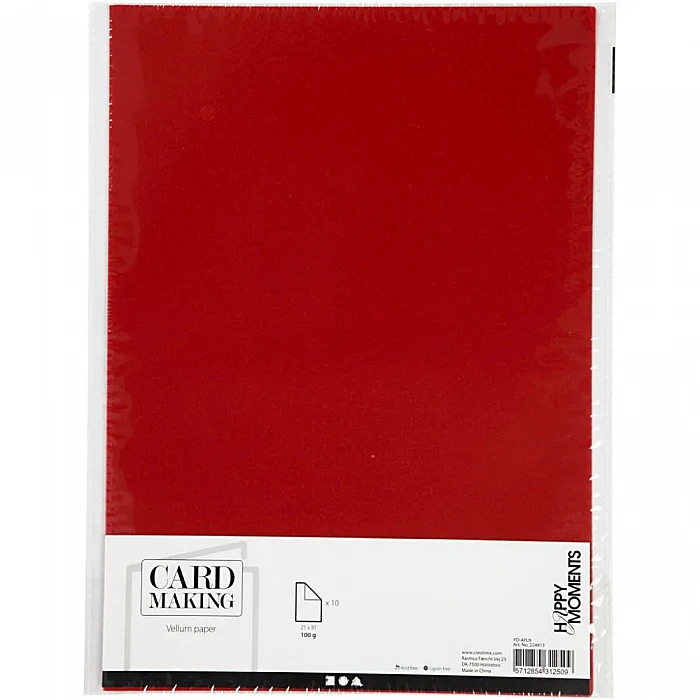 Vellum Paper - Red (A4, 100 g/m², 10 pcs)