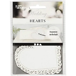 Cardboard Heart - White with Cutout (10 pcs)