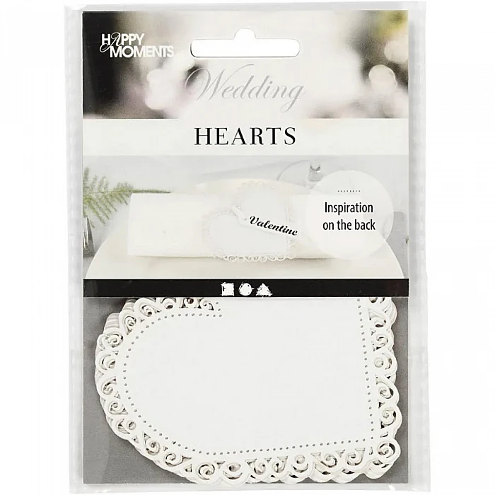 Cardboard Heart - White with Cutout (10 pcs)