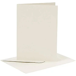 Cards and envelopes – cream white (A6, 6pcs.)