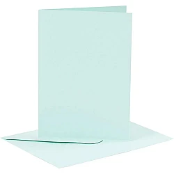 Cards and envelopes - light blue (A6, 6 pcs.)