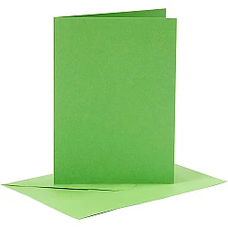 Cards and envelopes - green (A6, 6 pcs.)