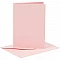 Cards and envelopes - light pink (A6, 6 pcs.)