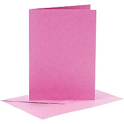 Cards and Envelopes - Dark Pink (A6, 6 pcs)