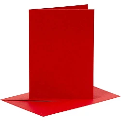 Cards and envelopes - red (A6, 6 pcs.)