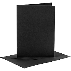 Cards and envelopes - black (A6, 6 pcs.)