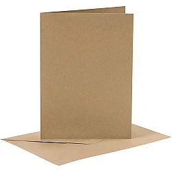 Cards and envelopes - natural color (A6, 6 pcs.)