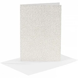 Cards and Envelopes - White with Sparkle (A6, 4 pcs.)