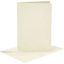 Cards and envelopes – cream pearlised (A6, 4 pcs.)