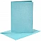 Cards and envelopes - blue, pearlescent (A6, 4 pcs.)