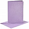 Cards and envelopes - purple pearlescent (A6, 4 pcs.)