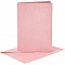 Cards and envelopes - pink, pearl (A6, 4 pcs.)