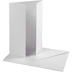 Cards and envelopes - white, pearlised (10 pcs.)