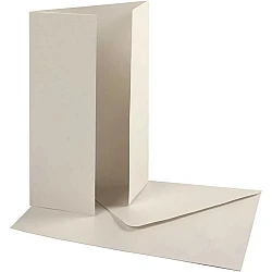 Cards and envelopes - cream white, pearlescent (10 pcs.)