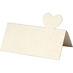 Table place cards with heart - cream white (20 pcs.)