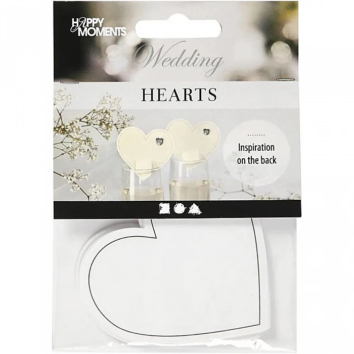 White Cardboard Heart - 10 pcs.