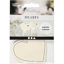 Cream White Cardboard Heart - 10 pcs.