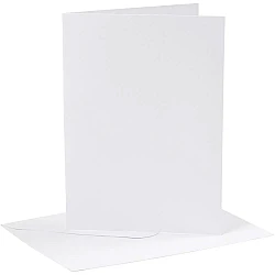 Cards and envelopes - white (13.3 x 18.5 cm, 4 pcs.)