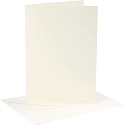 Cards and envelopes - cream white (13.3 x 18.5 cm, 4 pcs)