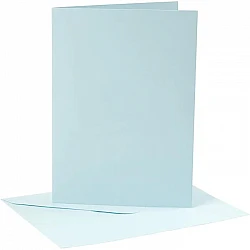 Cards and envelopes - light blue (13.3×18.5 cm, 4 pcs.)