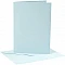 Cards and envelopes - light blue (13.3×18.5 cm, 4 pcs.)