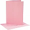 Cards and envelopes - pink (13.3 x 18.5 cm, 4 pcs.)