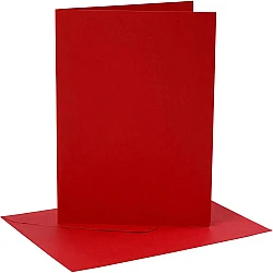 Cards and Envelopes - Red (13.3 x 18.5 cm, 4 pcs)