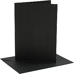 Cards and Envelopes - Black (13.3 x 18.5 cm, 4 pcs)