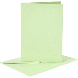 Cards and envelopes - light green (A6, 6 pcs.)