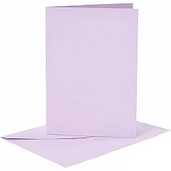 Cards and envelopes - light violet (A6, 6 pcs.)