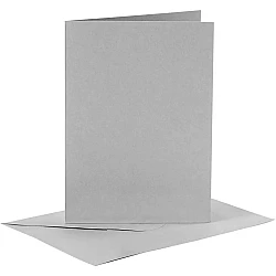 Cards and envelopes - grey (A6, 6 pcs)