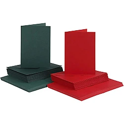Cards and Envelopes - Red and Green (A6, 50 pcs)