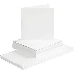 Cards and Envelopes - White (16 x 16 cm, 50 pcs.)