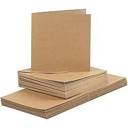 Cards and envelopes - natural color (16 x 16 cm, 50 pcs.)