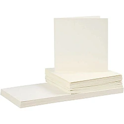 Cards and envelopes - cream white (16 x 16 cm, 50 pcs.)