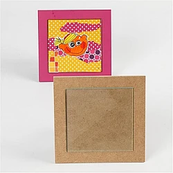 Wooden fibre picture frame with glass (15 x 15 cm)