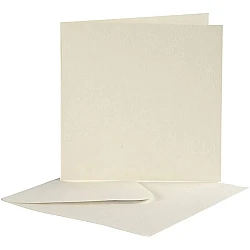 Cards and envelopes – cream white (13.5 x 13.5 cm, 10 pcs.)