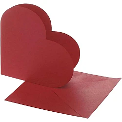 Heart-Shaped Cards with Envelopes - Red (10 pcs.)