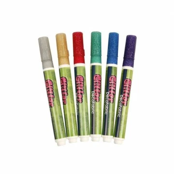 Маркер для ткани с блёстками, 6 шт.