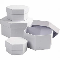 Hexagon-Shaped Boxes (Set of 4)
