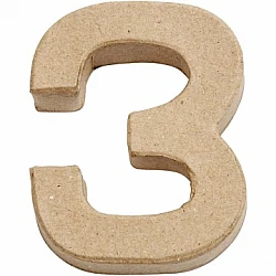 Kartona cipars - 3 (10 cm augsts)